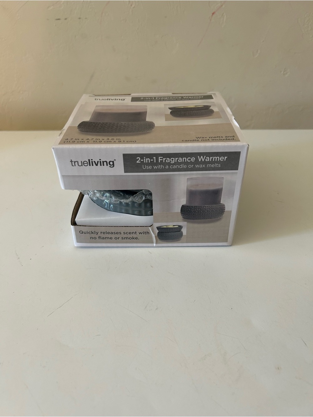 TrueLiving 2-in-1 Fragrance Warmer,  Gray Electric Warmer Candle or Wax Melts